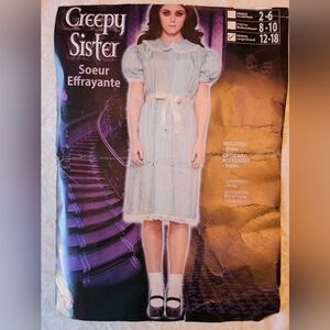 Rubie's The Shining Twin Grady Sister Girls Costume Childs Halloween L 12-18 NWT